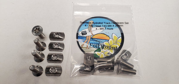 Stainless Steel Hydrofoil Track Hardware Set-Torx