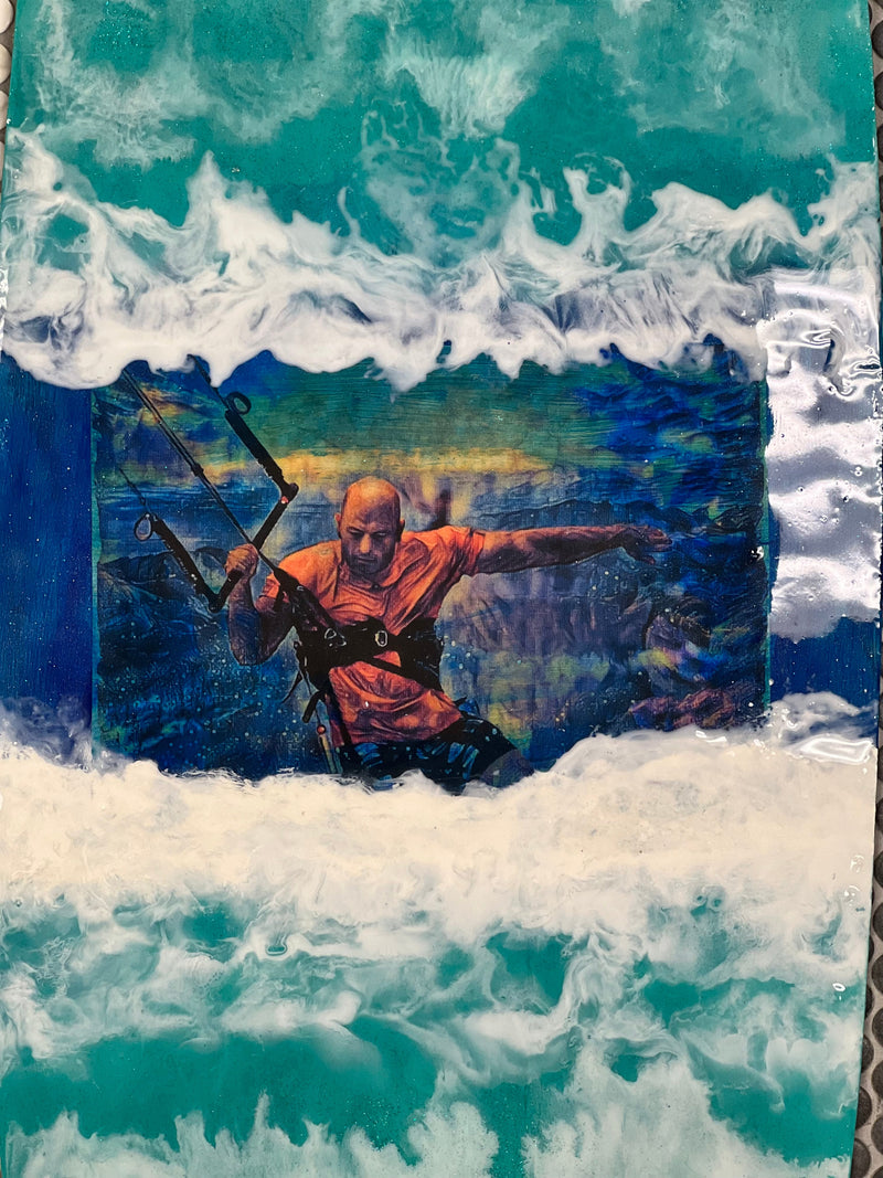 Custom One Off Kiteboard Epoxy Resin Artwork 3' x 1' Piece