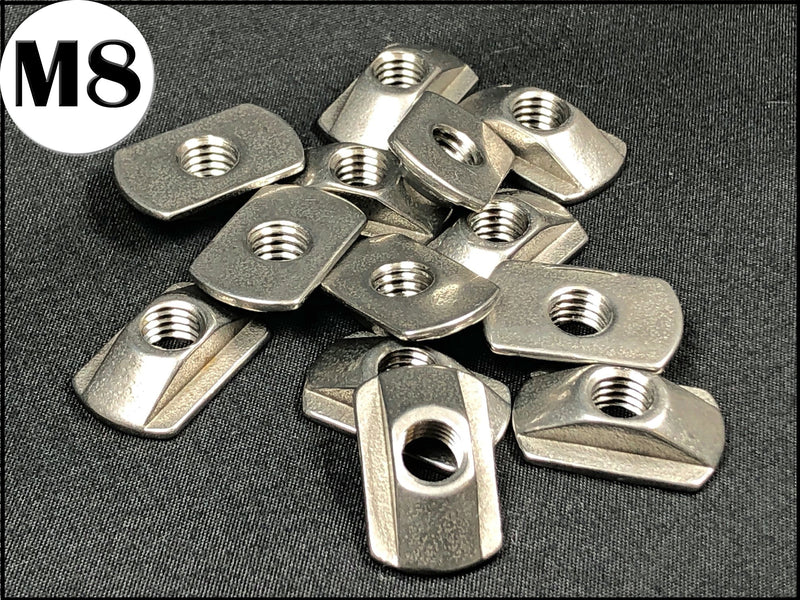 M8 T-Nuts Stainless Steel Sets of 10