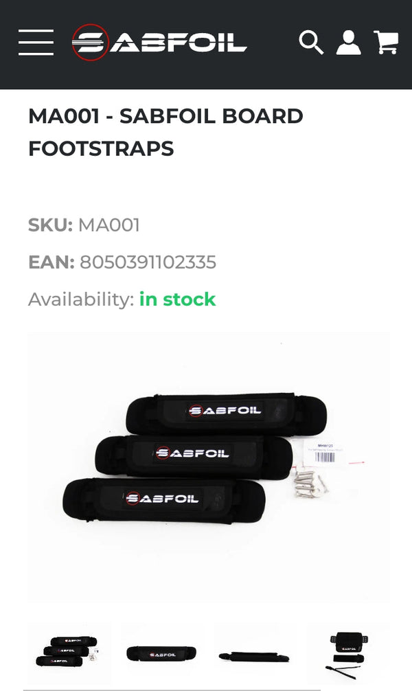 NEW SABFOIL BOARD FOOTSTRAPS - MA 001