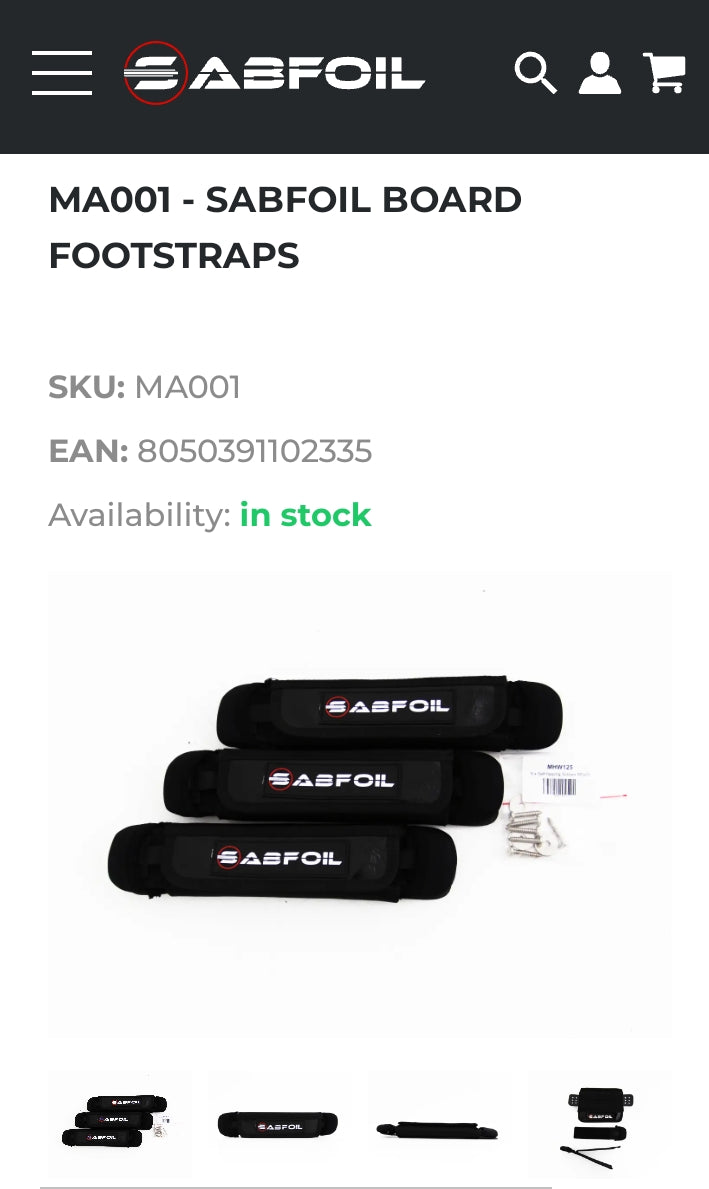 NEW SABFOIL BOARD FOOTSTRAPS - MA 001