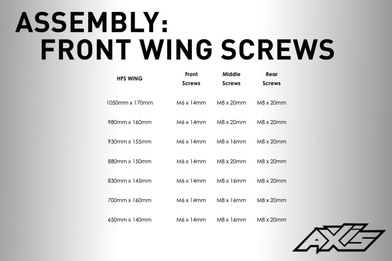 Axis Foils 880mm HPS Carbon Front Wing Only